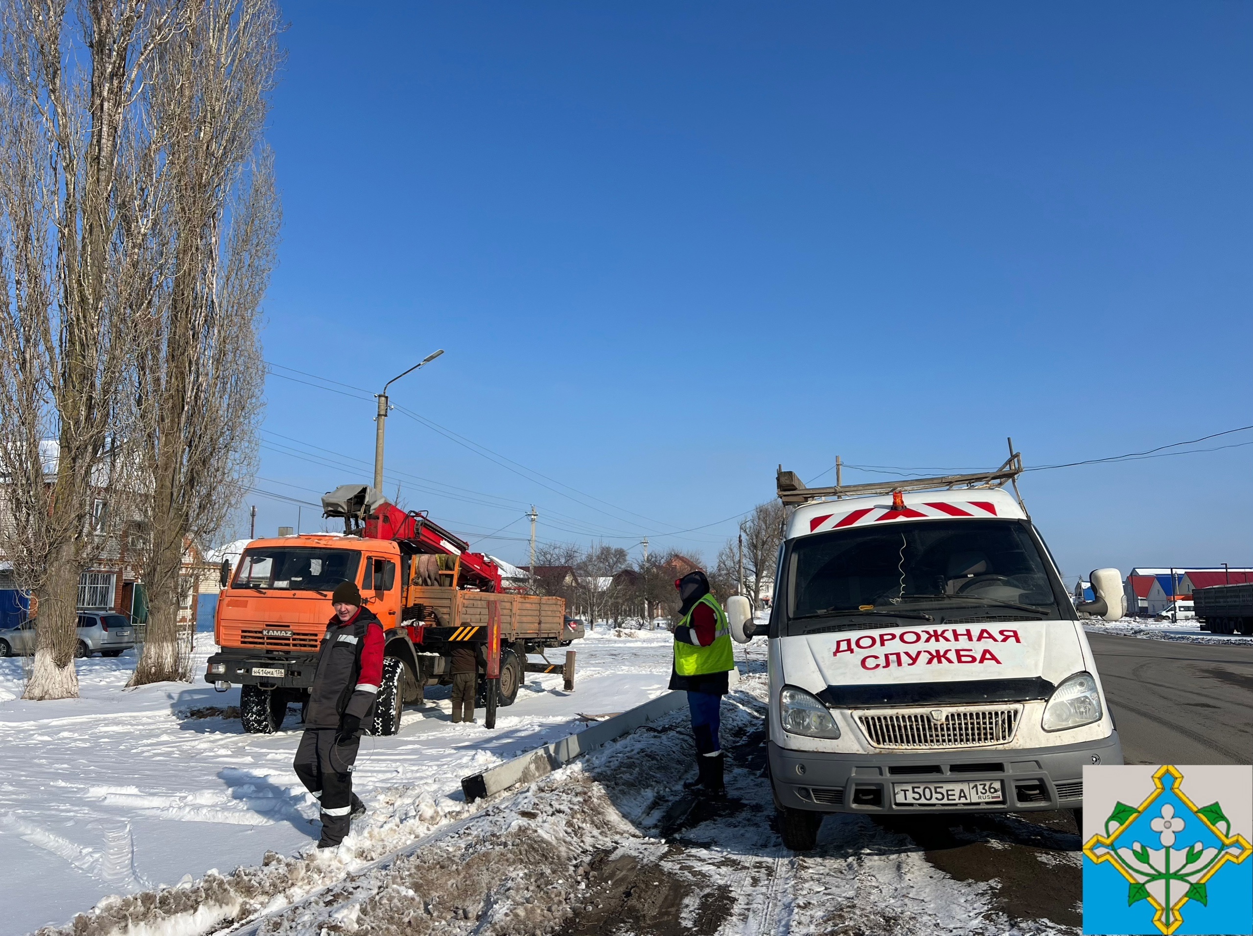 Монтаж ﻿опор уличного ﻿освещения на ﻿участке ﻿улицы Советская..
